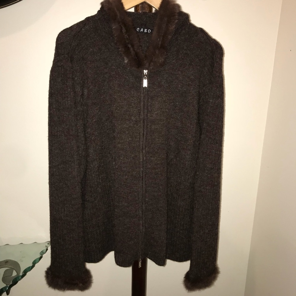 CABO wool/spandex blend sweater with animal hair